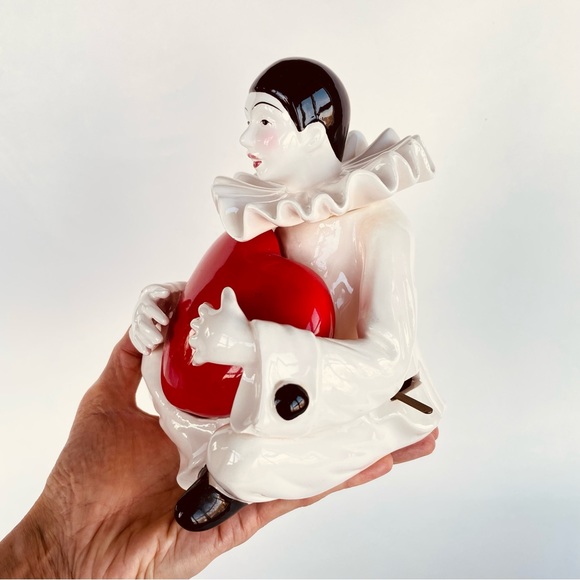 Rare Vintage Taste Setter by SIGMA Pierrot with Heart Ceramic Clown Music Box - Picture 11 of 17